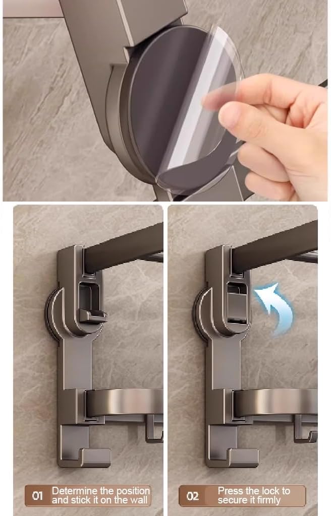 Heavy-Duty Aluminum Suction Cup Bathroom Shelf & Wall Caddy – No-Drilling, Rust-Proof Storage Organizer for Kitchen & Bathroom
