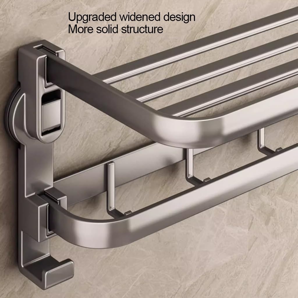 Heavy-Duty Aluminum Suction Cup Bathroom Shelf & Wall Caddy – No-Drilling, Rust-Proof Storage Organizer for Kitchen & Bathroom